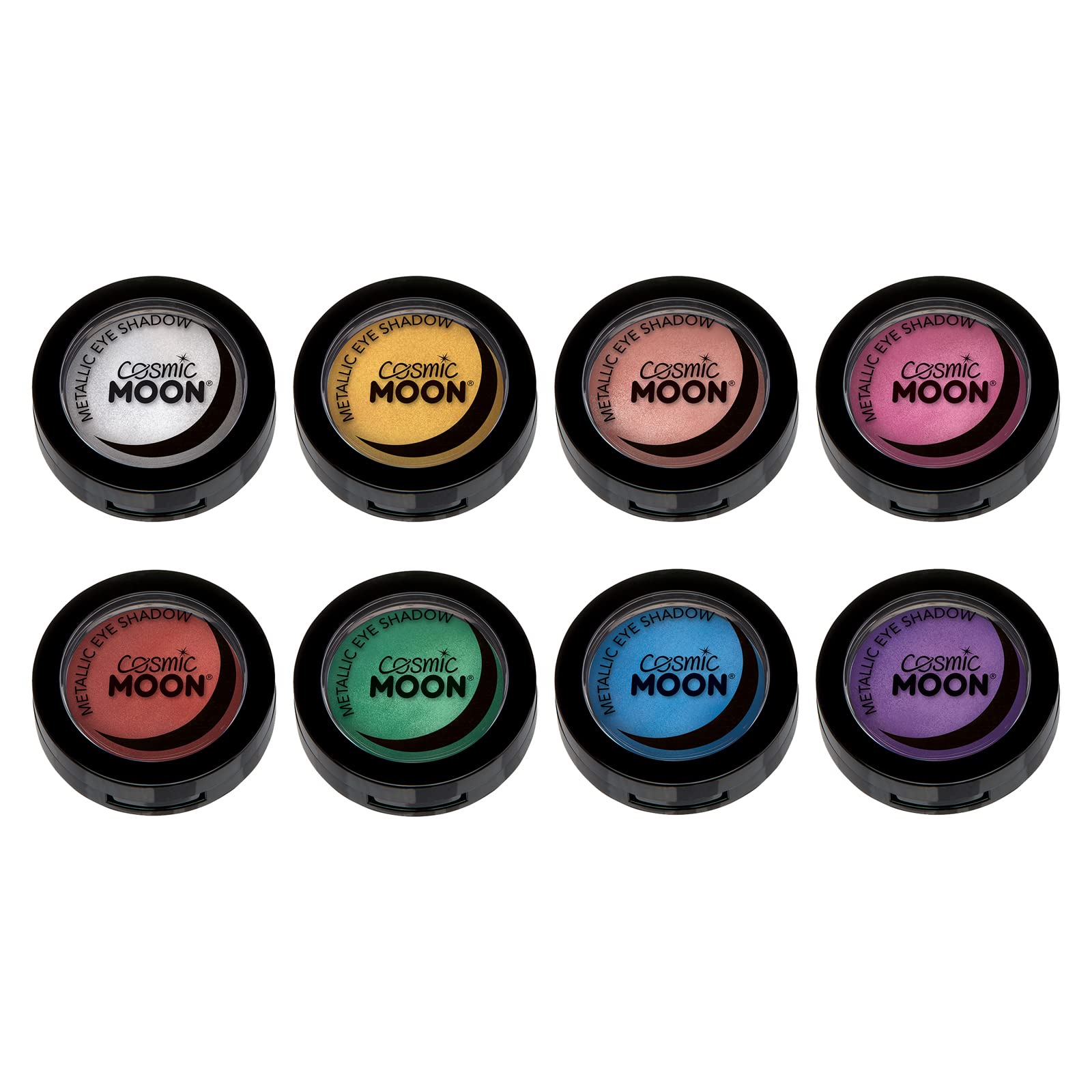 Sombra de ojos metalizada por Cosmic Moon | Maquillaje para la cara | 3,5 g (juego de 8)