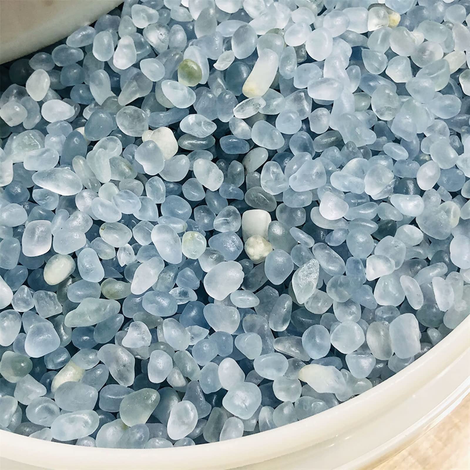 100g a Granel Natural Azul Celestita Cristales de Cuarzo Chips Grava Acuario hogar habitación decoración DIY pecera Fengshui LIUZIIHAYIN