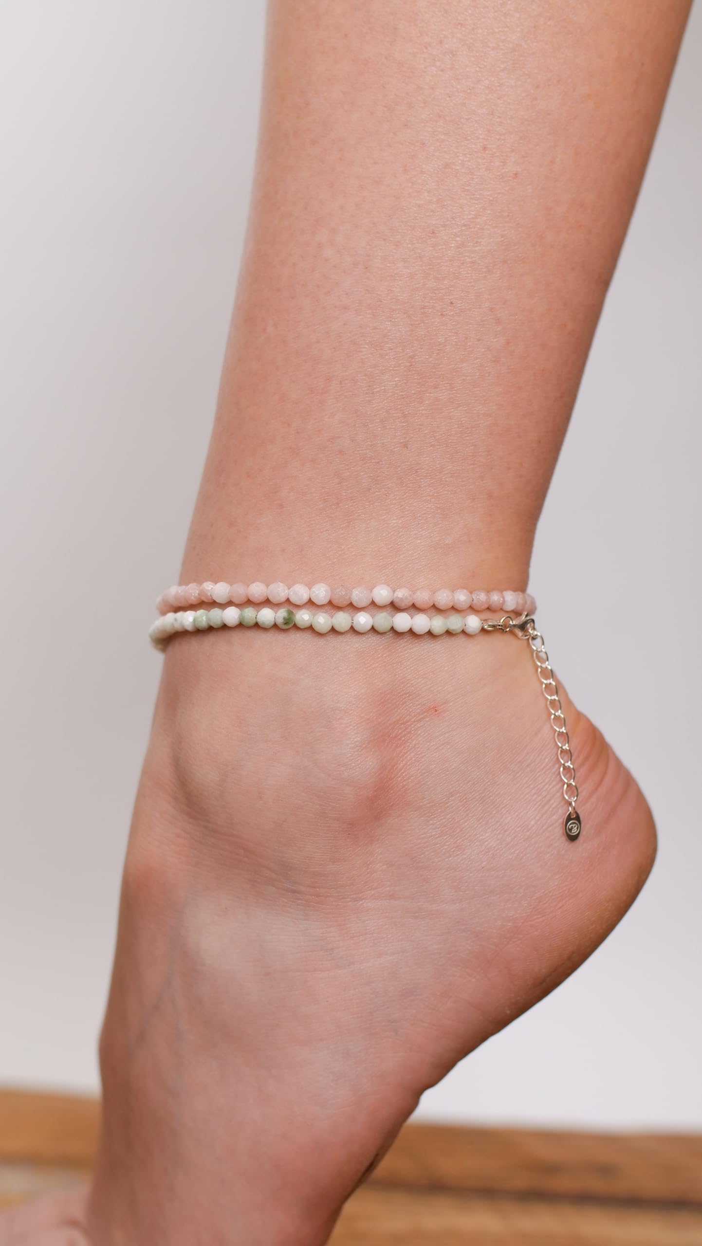 BERGERLIN Cavigliera di Perle per Donne - Cavigliera di perle con certificato di autenticità - Cavigliera in pietra naturale autentica con chiusura in argento sterling 925 o placcata oro