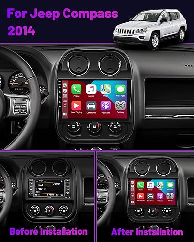 Miniatura 42 de (2+64G) para Jeep Compass Patriot 2010-2016 Android 13 Radio, pantalla táctil de 10.1 pulgadas estéreo de coche con Apple CarPlay Android Auto