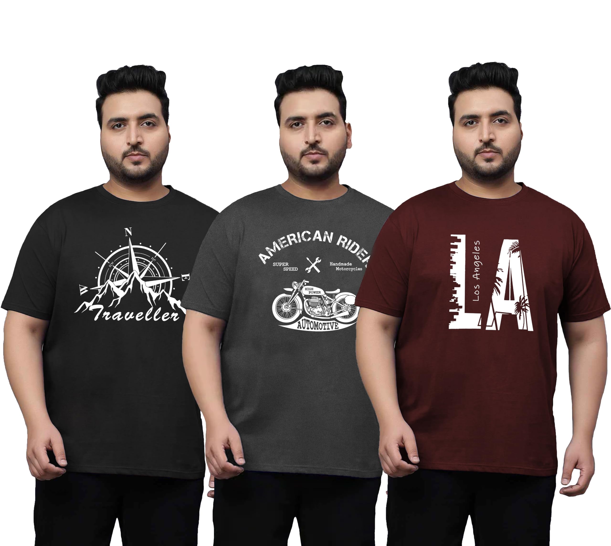 West Gate Clothing Plus Size T-Shirt for Men | Cotton Mens Tshirt 3XL,4XL,5XL | Mens Tshirt Combo Pack of 3-picture-26