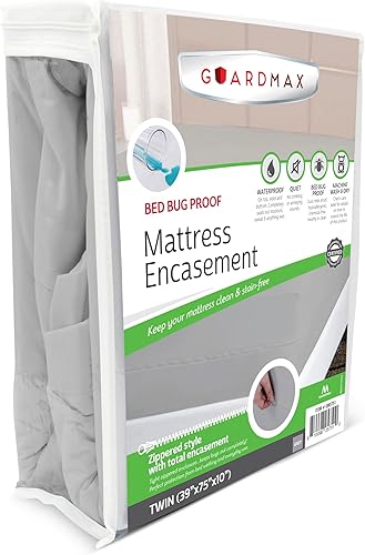 Miniatura 82 de Guardmax Funda de colchón de punto con cremallera, tamaño Queen, impermeable y a prueba de chinches, ropa de cama cómoda, suave y silenciosa con 2 -