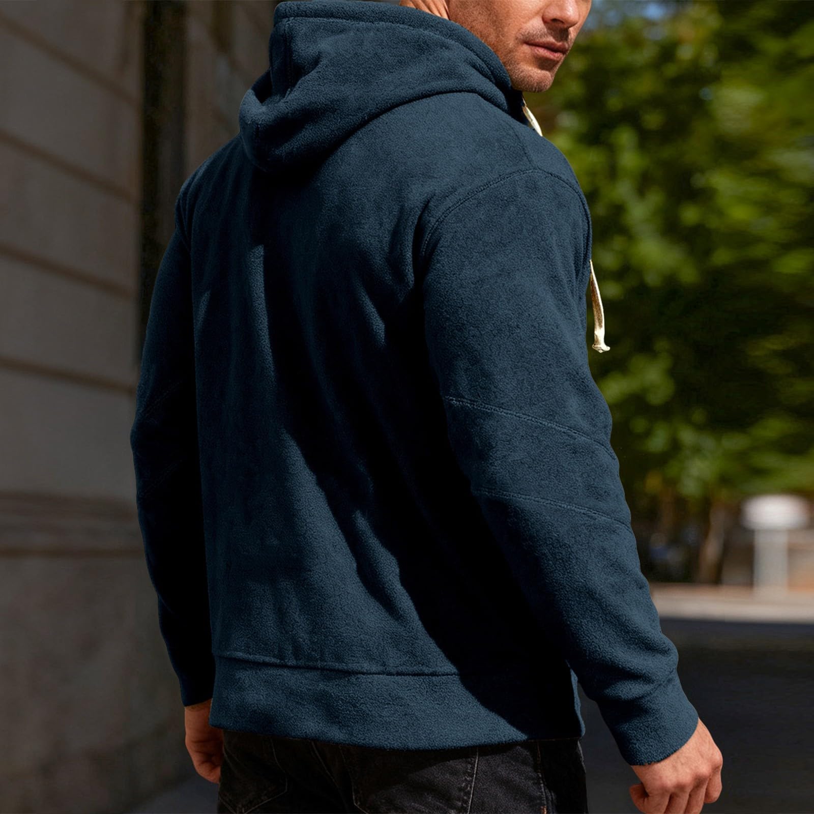 Chaquetones Hombre Invierno Sudadera con Capucha Gruesa para Hombre, Estilo Europeo Y Americano, Otoño/Invierno, Deporte Informal Bolsillos Sudaderas Moteras (Navy, M) Top Deportivo Ropa