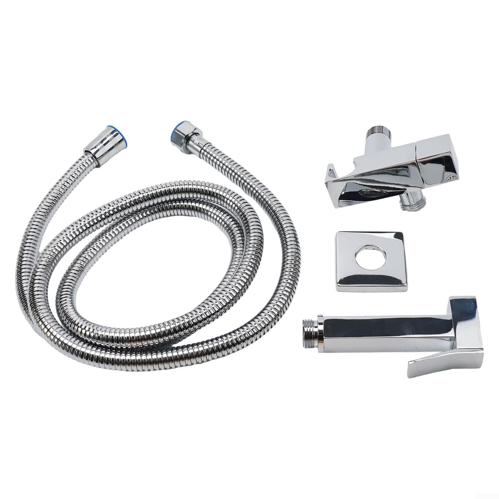 Rubinetto Lavabo Bidet a Parete in Ottone con Doccetta Igienica WC Cromato(Finitura Cromata)