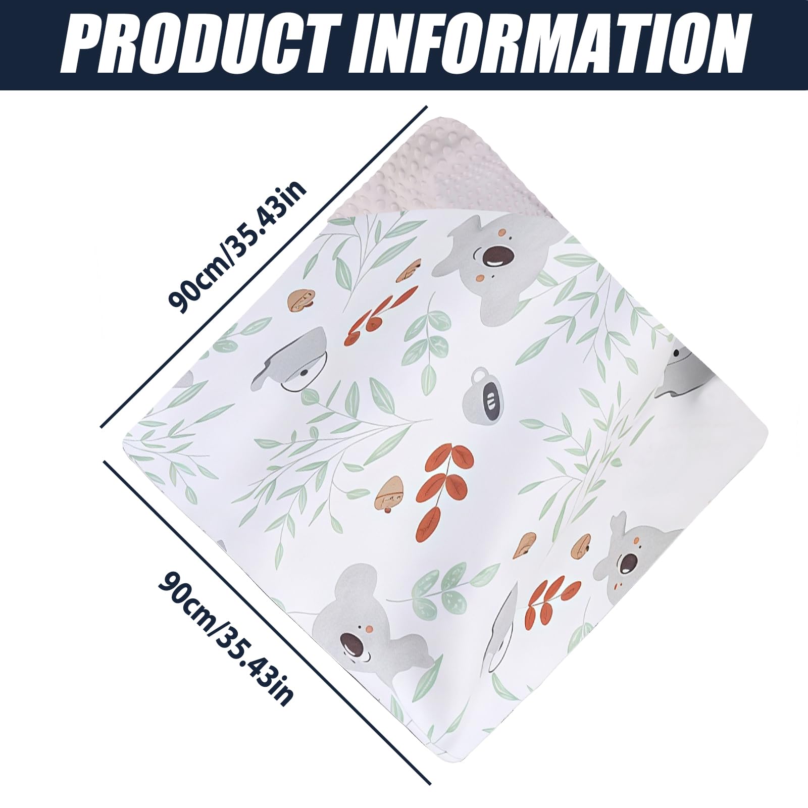 90 x 90 cm - Couverture pour bébé : couverture en coton pour poussette, double face, universelle, coque bébé, siège auto, couverture toutes saisons pour nouveau-né et déplacements