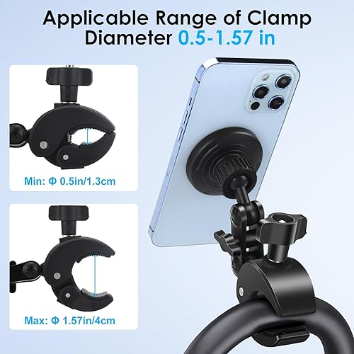 Miniatura 2 de EEEKit Manillar magnético para teléfono de bicicleta, soporte de abrazadera compatible con iPhone MagSafe, todos los teléfonos inteligentes, para