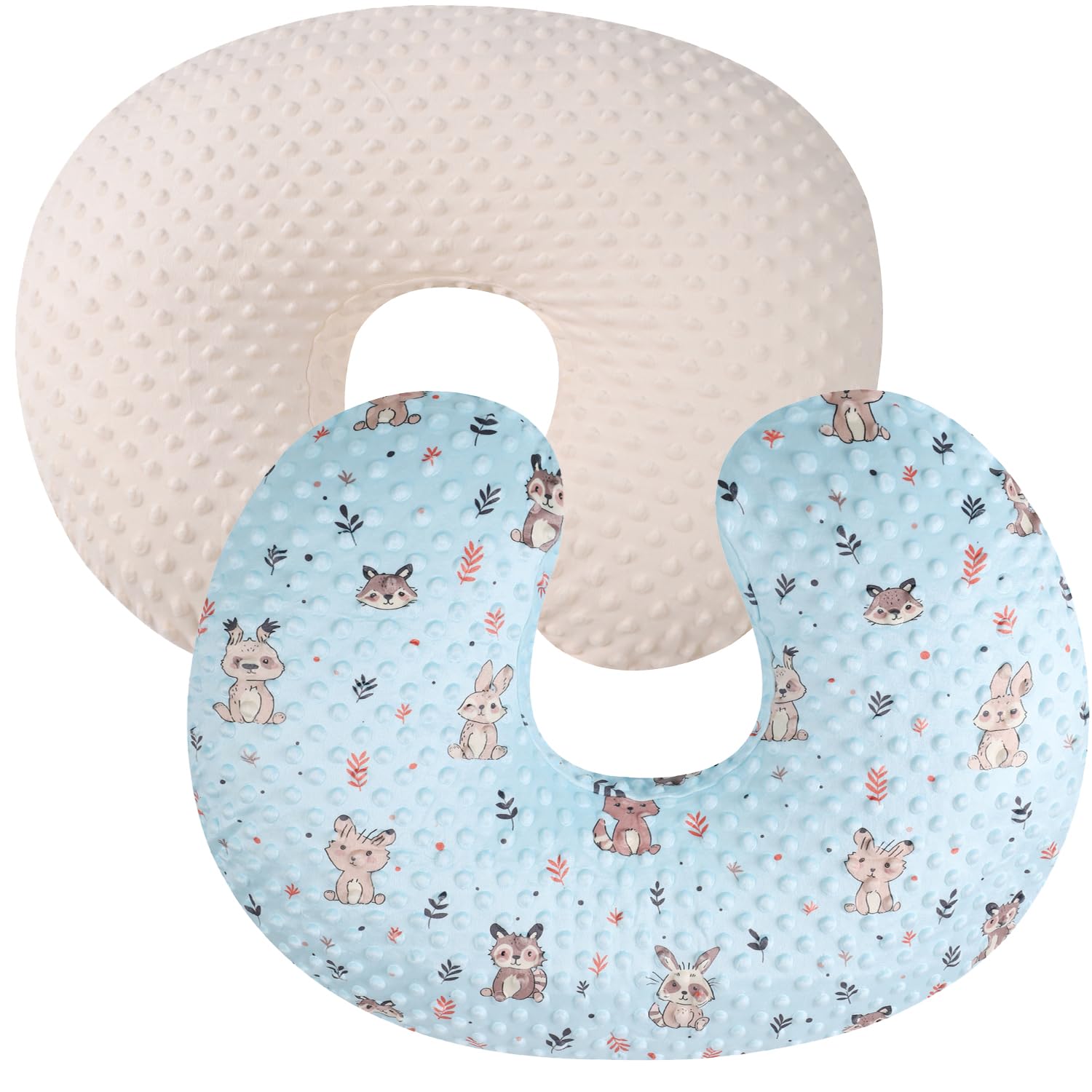 Dot Nursing Pillow Cover Set 2 Pack Nursing Pillow Slipcovers, Ultra Soft Compatible with Boppy Pillow,Standard Pillow for Baby Boy Girl Cream, Rabbit