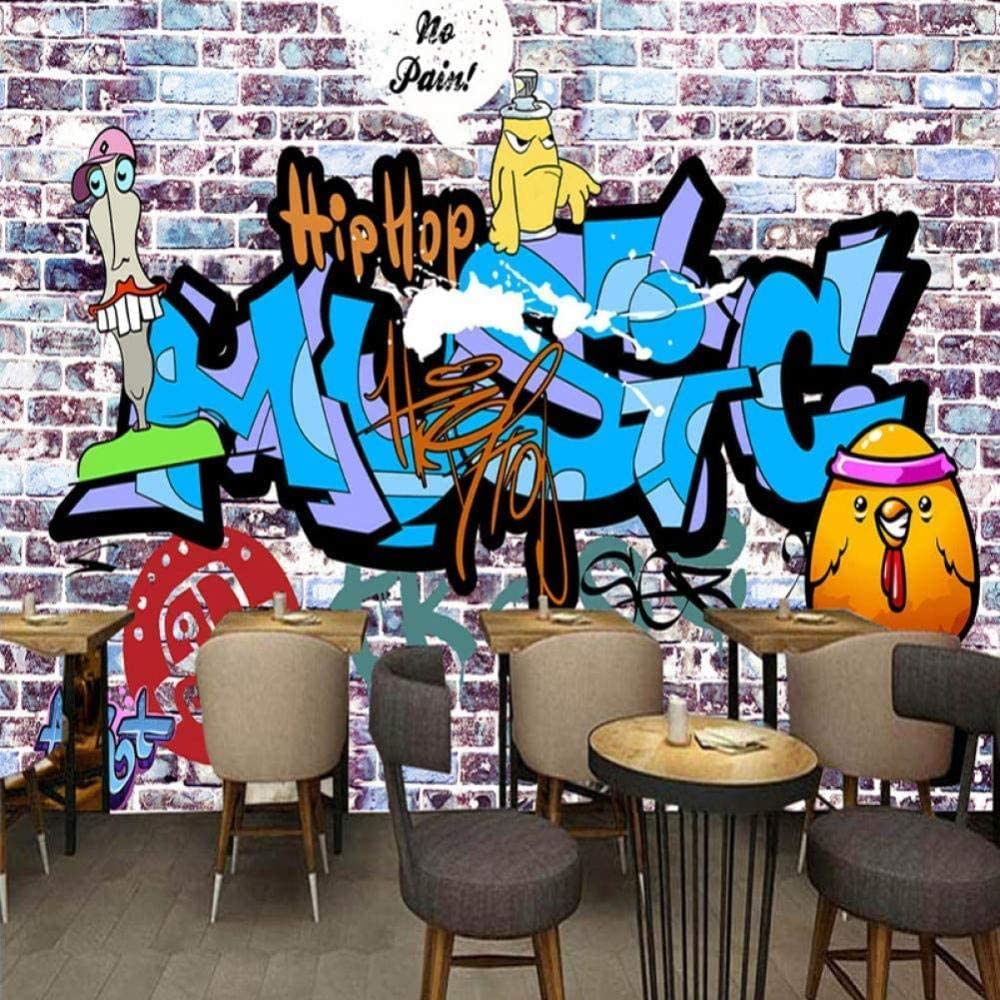 Papel Pintado Mural 3D Graffiti Creativo De Pared De Ladrillo Dibujado A Mano Autoadhesivo Pared Foto Arte Cartel De La Pared Pegatinas Decorativas De Pared Pelar Y Pegar Pegat 200(ancho)x150(alto) cm