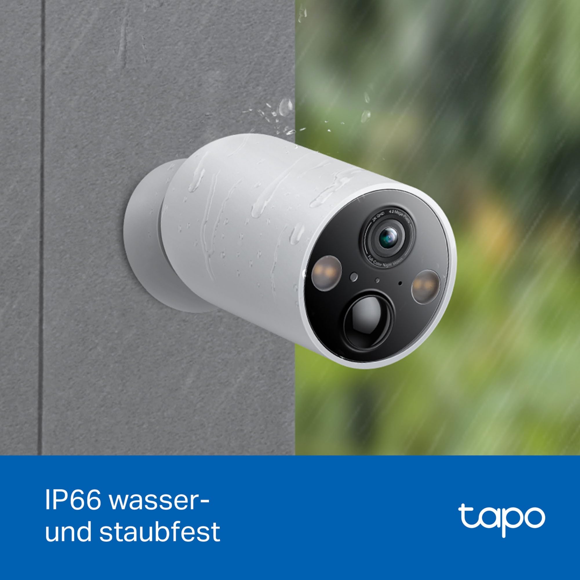 Tapo C425 Außenkamera Akku, Überwachungskamera aussen mit Magnetische Basis, 2K Auflösung, WLAN, 10000-mAh-Akku, 142° FOV, Kein Hub erforderlich, Unterstützt Solarpanel