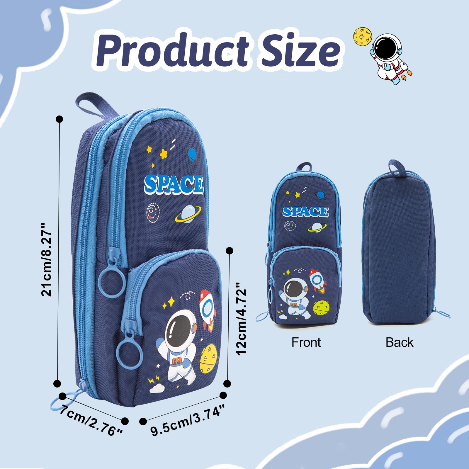 LJCZKA Large Capacity Panda Pencil Case for Girls Boys Cute Pencil Pouch with 3 Compartments, Pencil Bag with Handle for School Office - Image 2