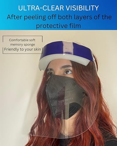 Miniatura 7 de Mystic Romance Paquete de 10 protectores faciales  Protección facial completa antivaho reutilizable  Equipo de seguridad transparente para el