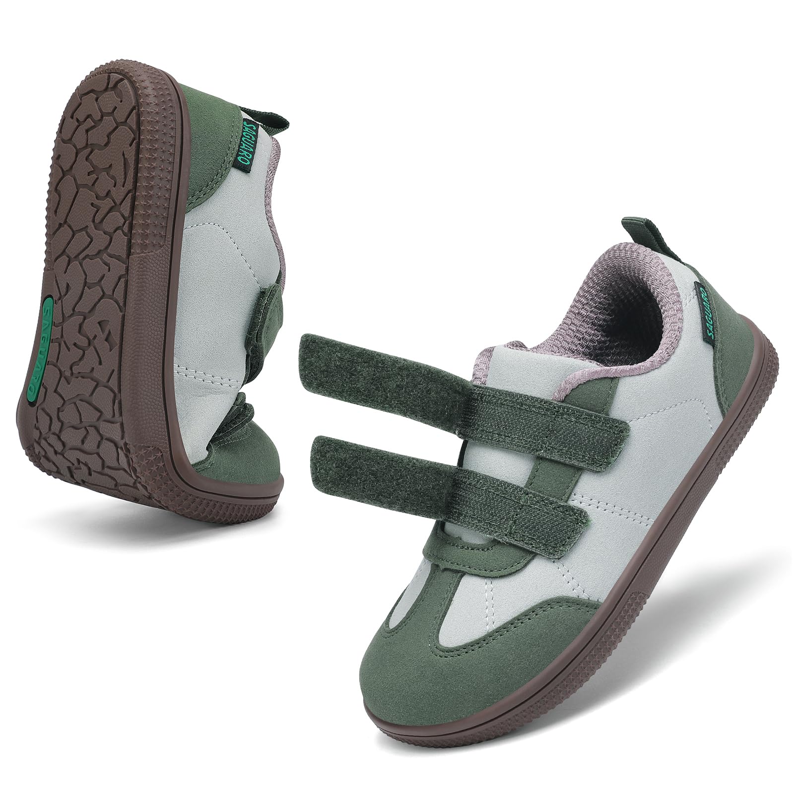 SAGUARO Zapatillas Barefoot Casuales para niños con Cierre de Gancho y Bucle, para el día a día y el Colegio, Gr.25-35