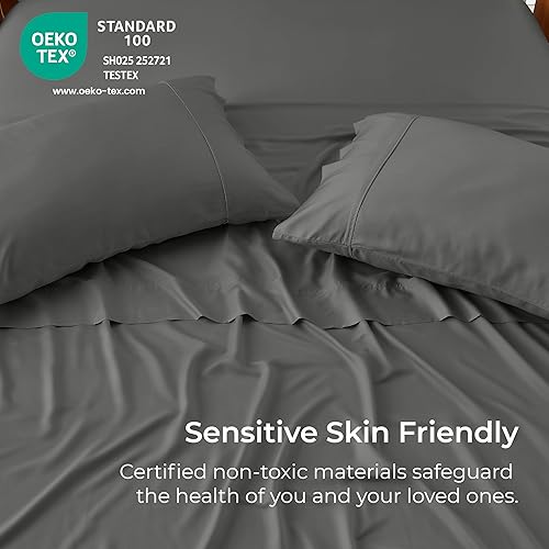 Miniatura 5 de GOKOTTA Juego de 2 fundas de almohada de bambú tamaño King, reversibles y con cierre de sobre para personas que duermen con calor y sudores