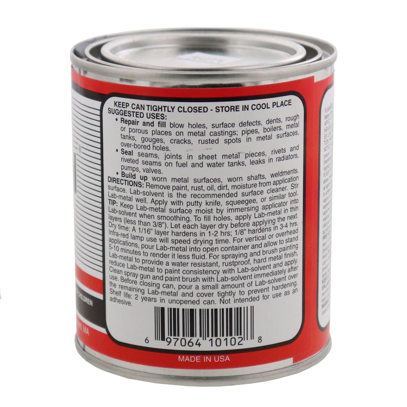 Alvin 24oz Lab Metal Durable Economical Repair Putty Dent Filler & Patching Compound Epoxy