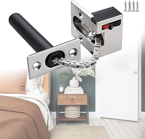 Miniatura 4 de MagiDeal Cerradura de cadena de puerta Cerradura de seguridad Cadena de protección de seguridad Cerradura de pestillo de alta resistencia para