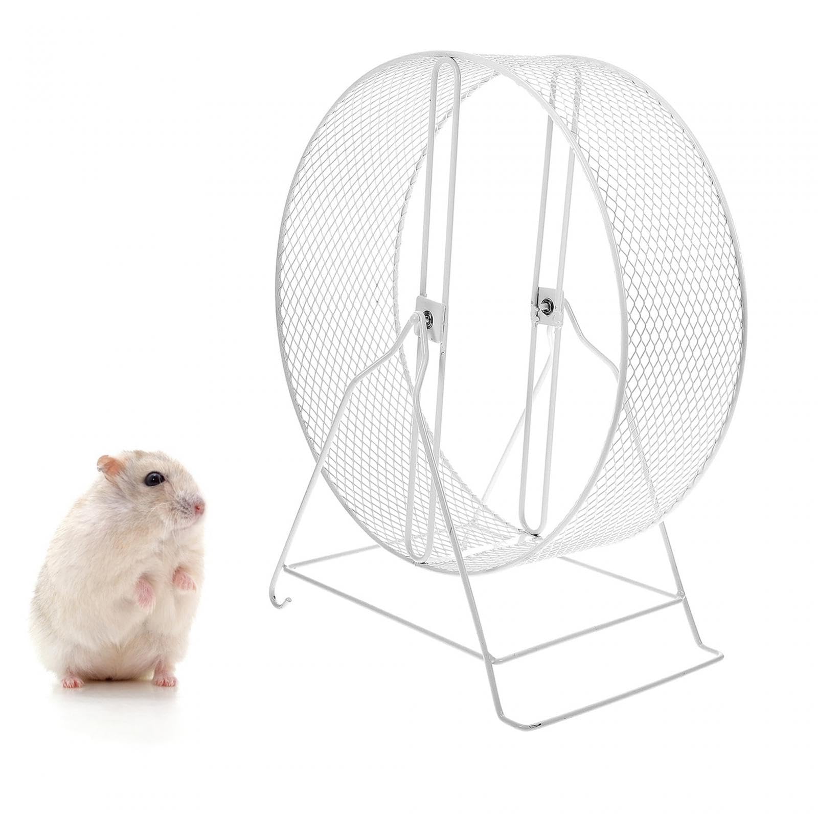 Ruota per Esercizi, Ruota per Criceti, Ruota da Jogging, Ruota per Piccoli Animali, Rete, Materiale in Ferro Silenzioso, Adatta per Agilità, Diametro 32 cm