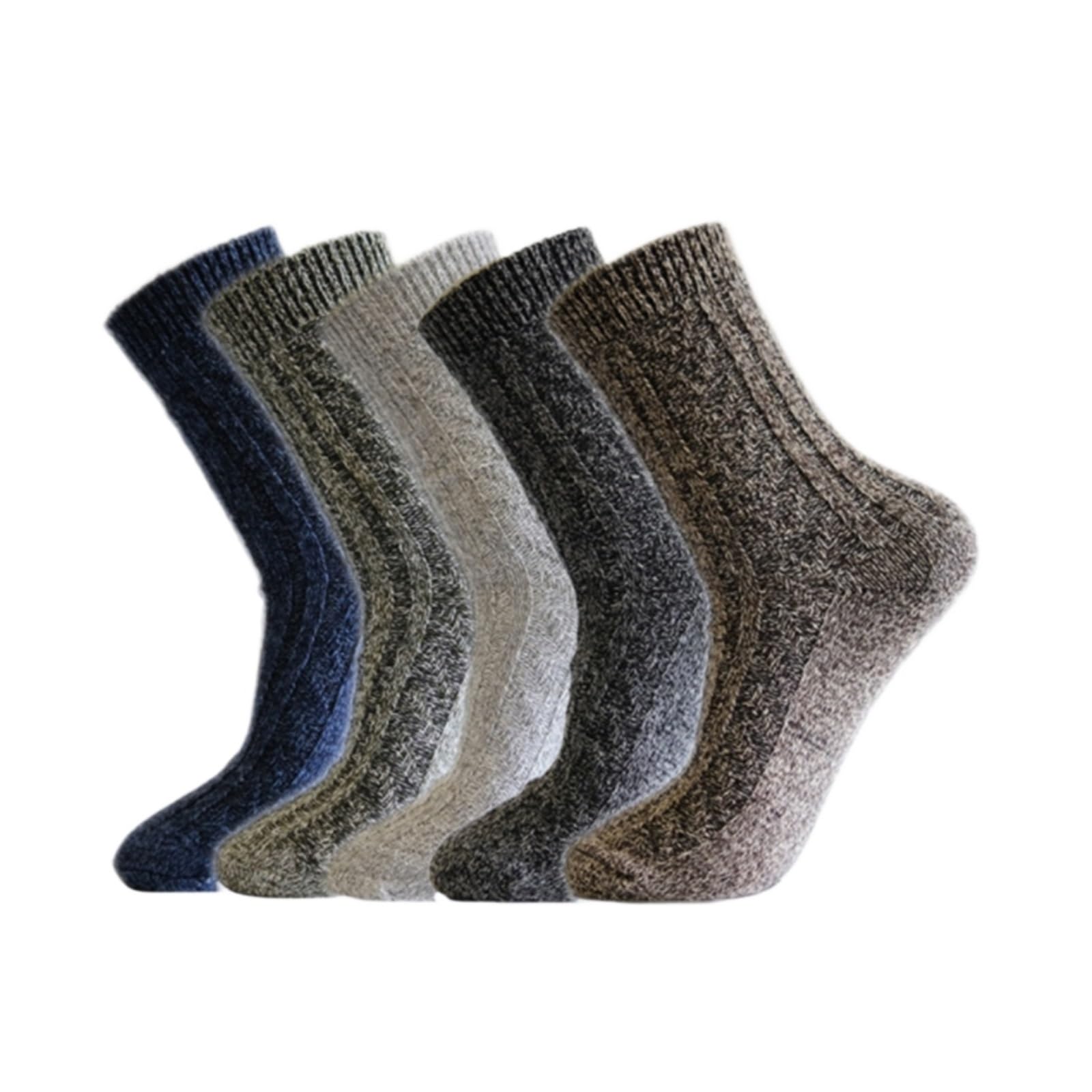 Wintersocken Bettsocken 5 Paar Socken, Weiche Wandersocken, Dicke Stricksocken, Bequeme Warme Mittelrohrsocken Warme Flauschige Socken