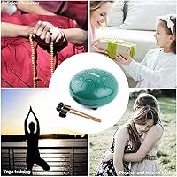 Vista 6 de Tambor de lengua de acero para niños: 8 notas de 6 pulgadas clave de C Metal Steel Drums Instrumento con bolsa para meditación, yoga, educación Verde