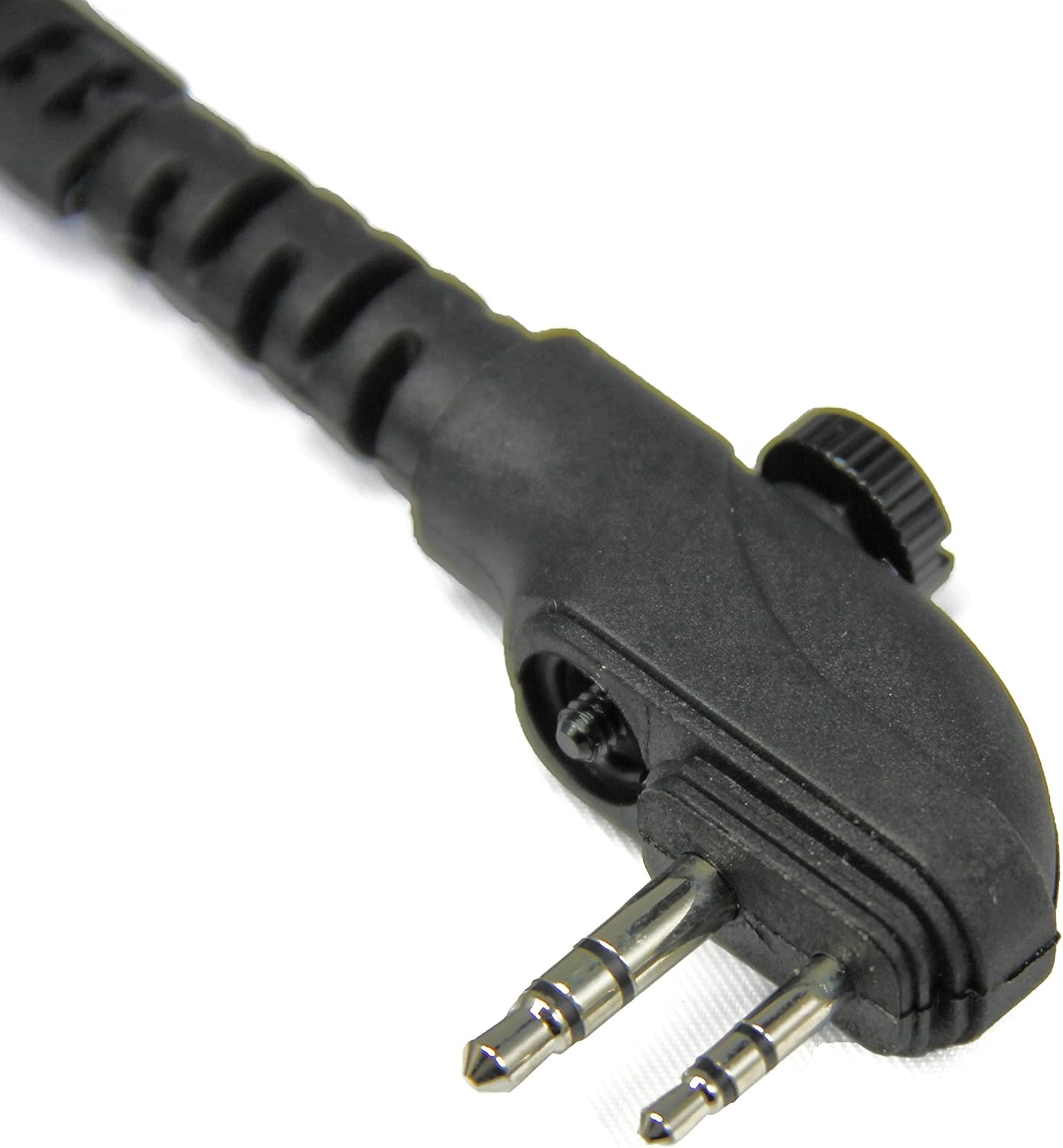 MaximalPower Clear Coil Tube Earbud Headset PTT Mic (2Pack) w/Kevlar HYTERA 2-Pin Plug with Screw