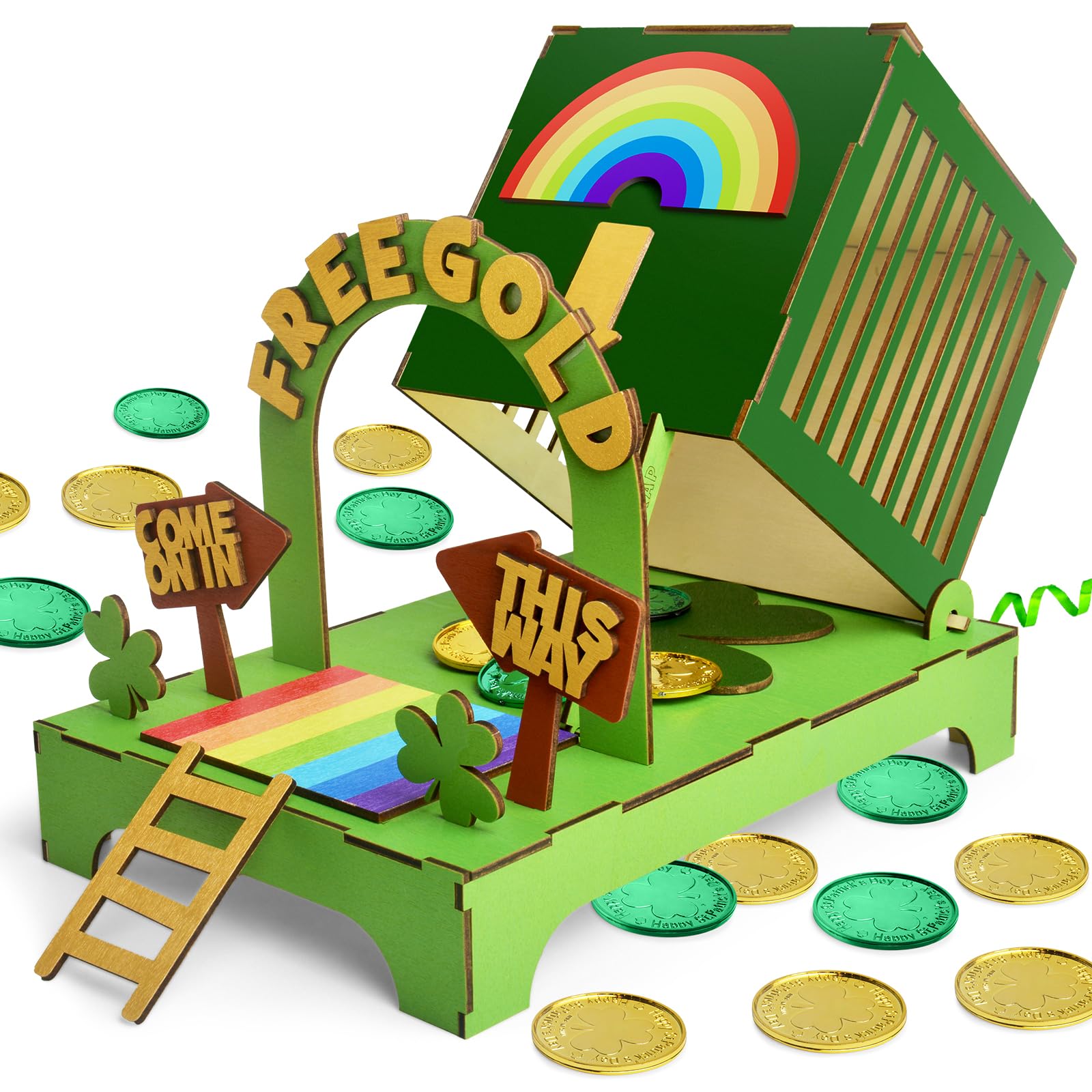 PPER-Jie Leprechaun Trap Kit for Kids Catch a Leprechaun Trap Supplies for St Patrick's Day