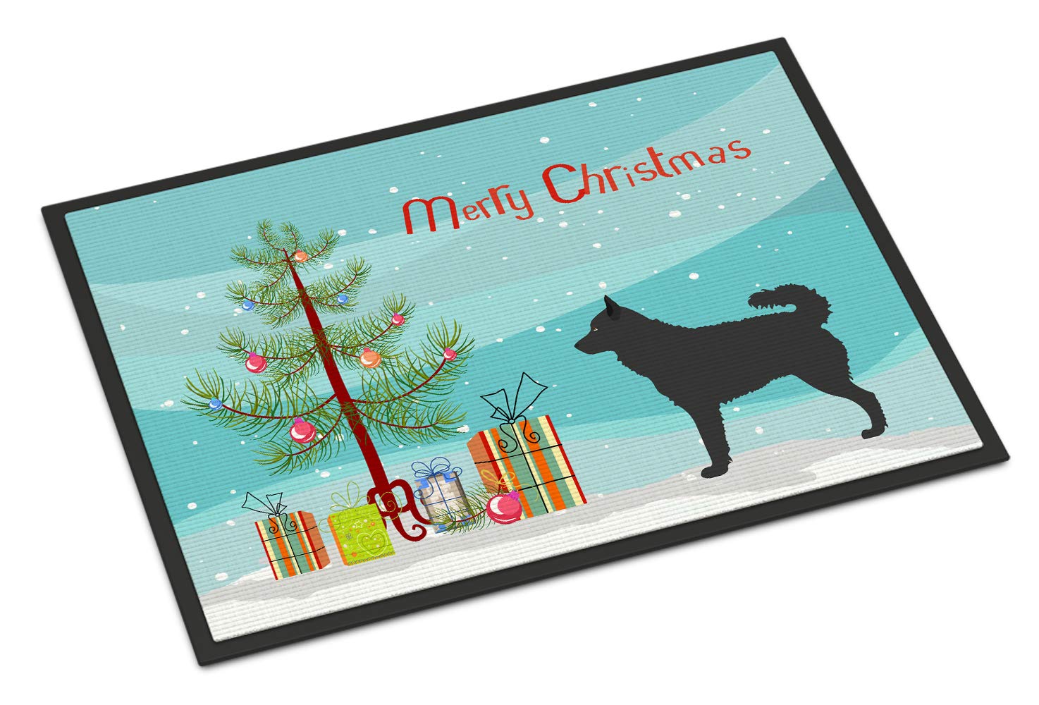 Caroline's Treasures BB8498MAT MUDI Christmas Doormat 18x27 Front Door Mat Indoor Outdoor Rugs for Entryway, Non Slip Washable Low Pile, 18H X 27W