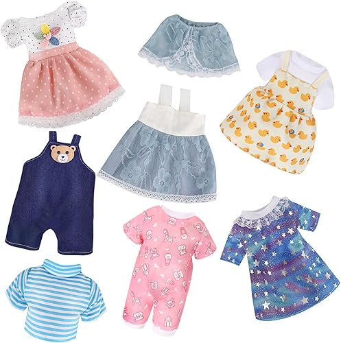 Alive - Ropa y accesorios para muñecas  Vestidos de muñeca para bebés de 12, 13, 14, 14.5 pulgadas, 6 juegos de trajes de muñeca incluyen vestidos