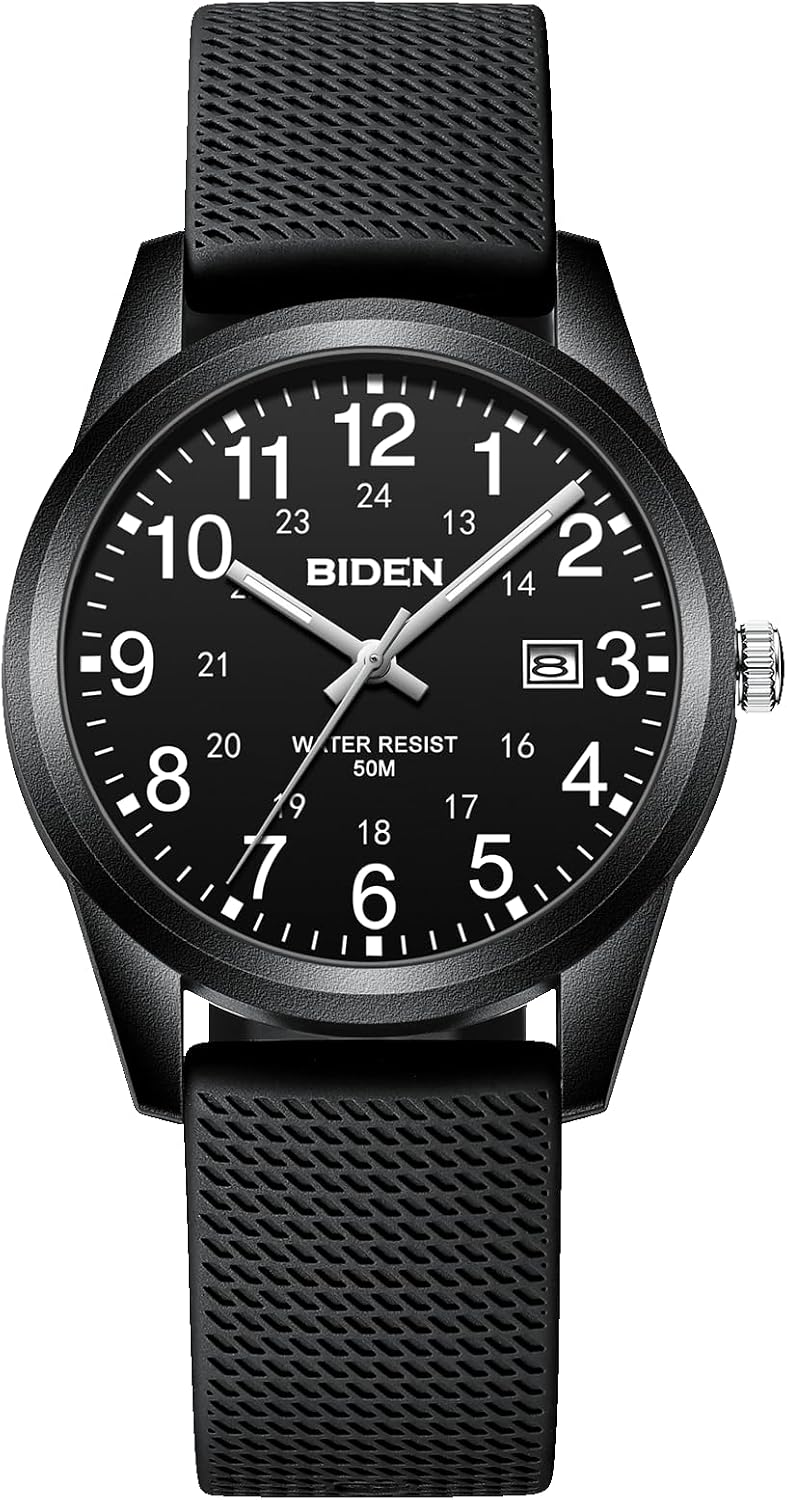 LN LENQIN Mens Watches Analog Quartz Daily Waterproof Watch with Date Large Dial Fashion Wrist Watch for Men