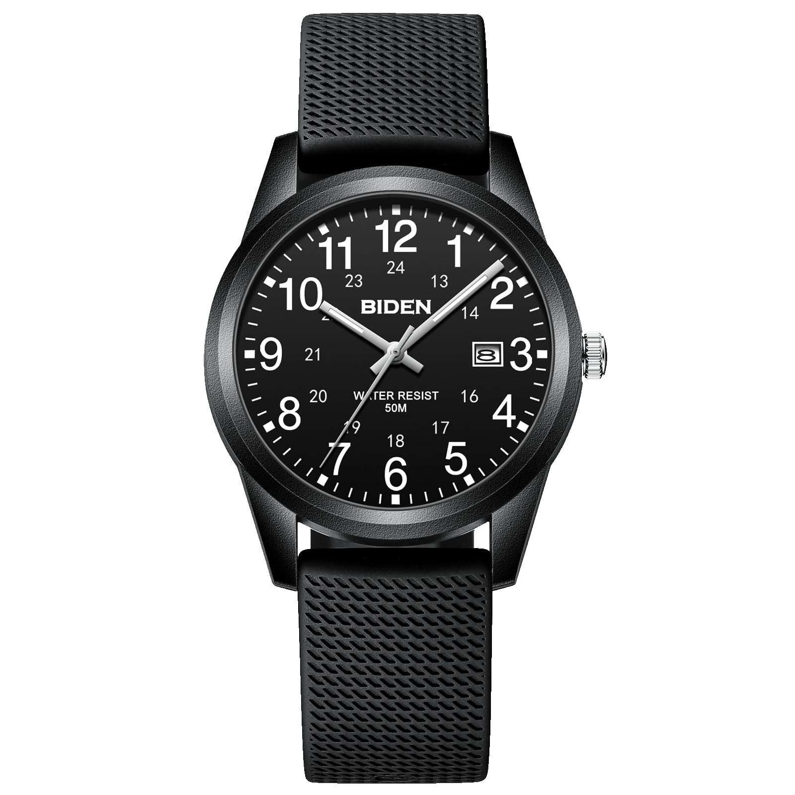 Montre analogique LN LENQIN pour hommes, étanche, bracelet en nylon, légère et simple avec date