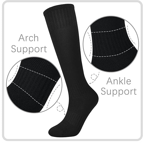 Miniatura 3 de Calcetines de fútbol para niños, 6 pares de calcetines de fútbol para niñas, calcetines altos hasta la rodilla, béisbol, sóftbol, deportes, jóvenes,
