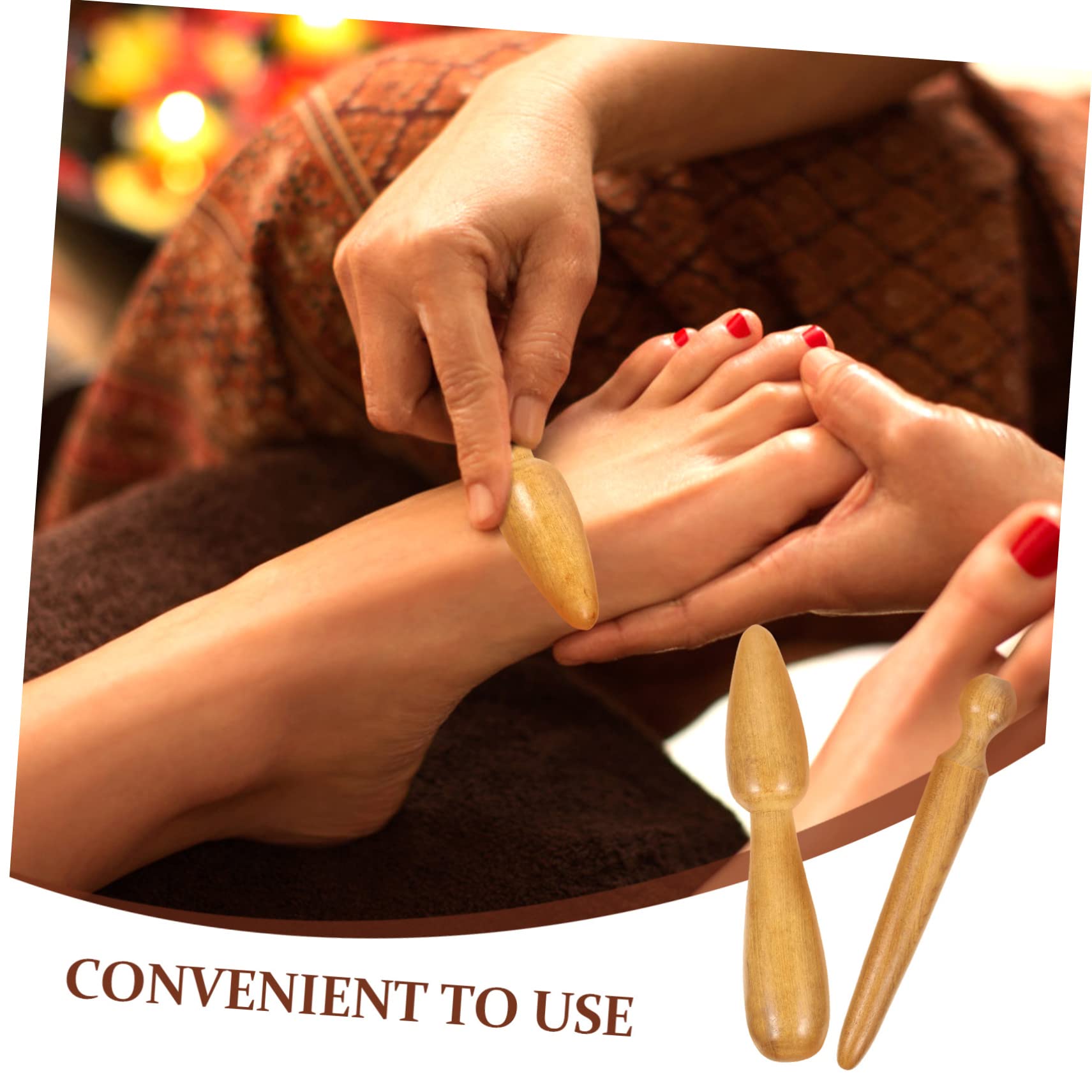 NULYLU 2 Pack Massagers Wooden Gua Sha Stick Foot Massage Tools for Whole Body Relief