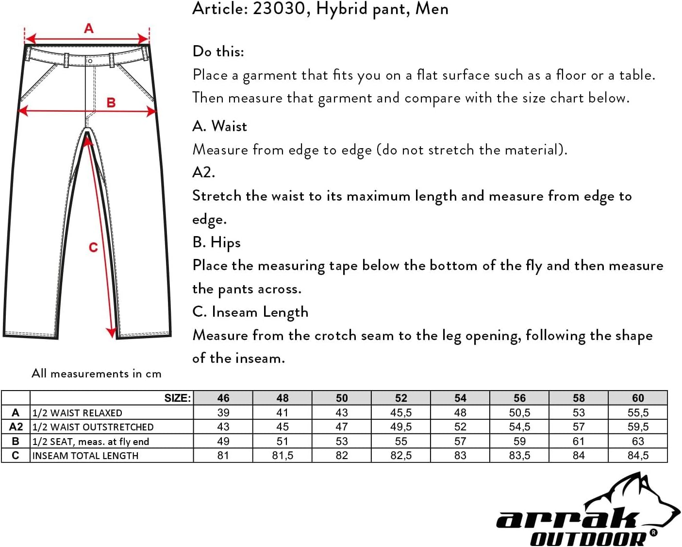 ARRAK OUTDOOR Hybrid Men Pants, 4-Way Stretch Fabric, Reinforcement Panels, 7 Belt Loops, for Great Outdoors - Image 2