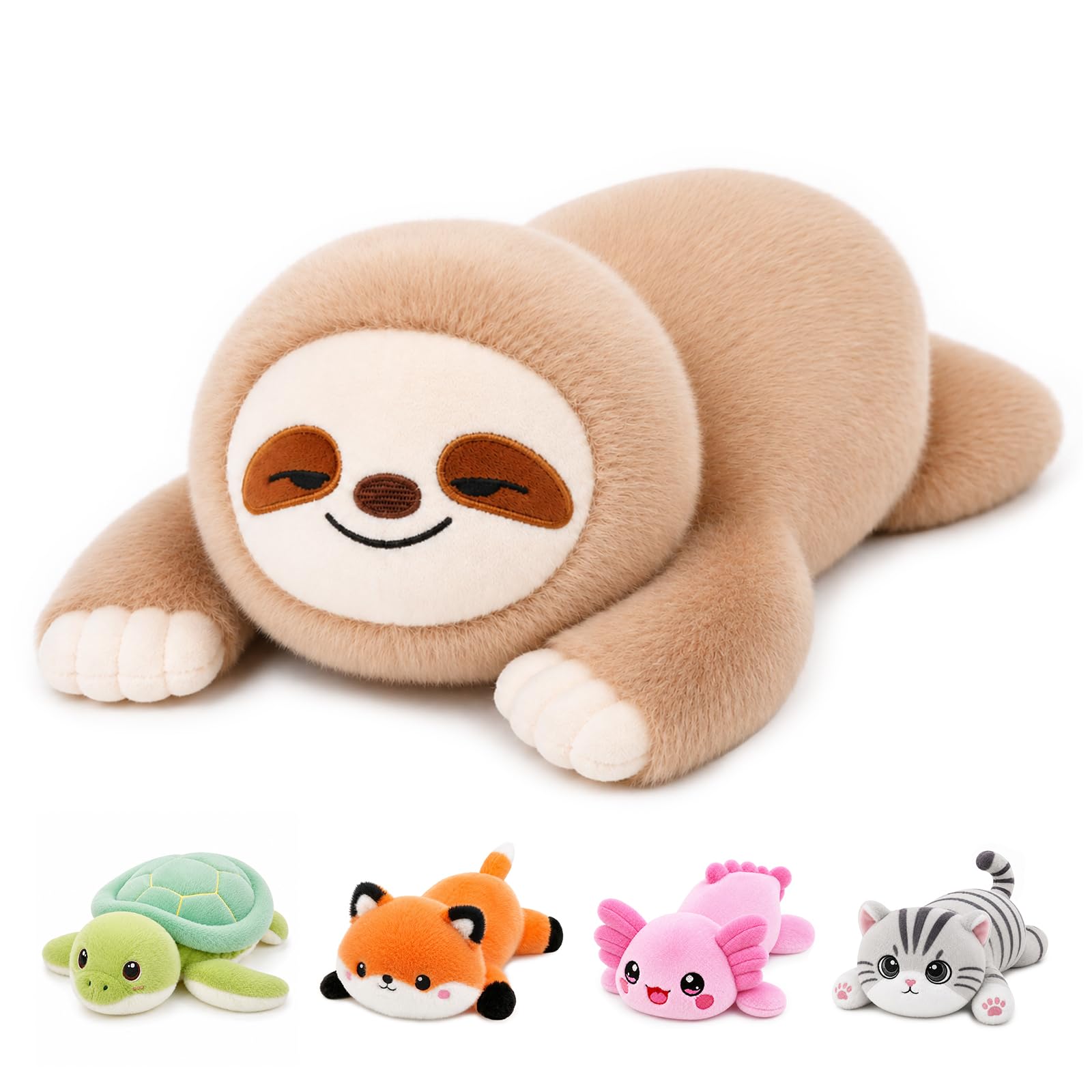 Sloth Weighted Stuffed Animal, Soft Plush Toy Gift (44 cm, 0.77 kg)