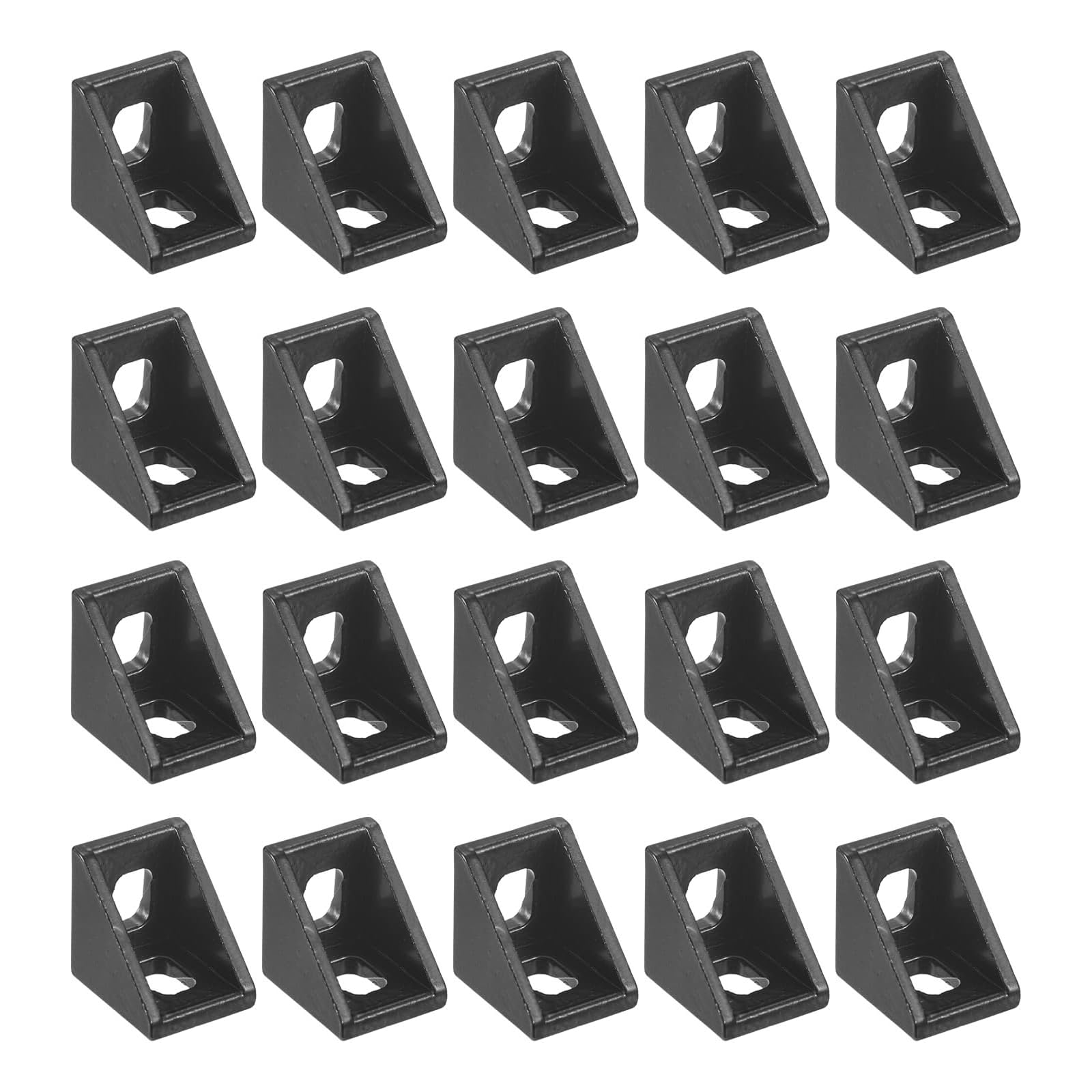 TA-VIGOR 20 Pcs Inside Corner Bracket Gusset, L-Shape 20x20x17mm 2020 Aluminum Angle Connector with T-Slot Nuts Bolts Washers