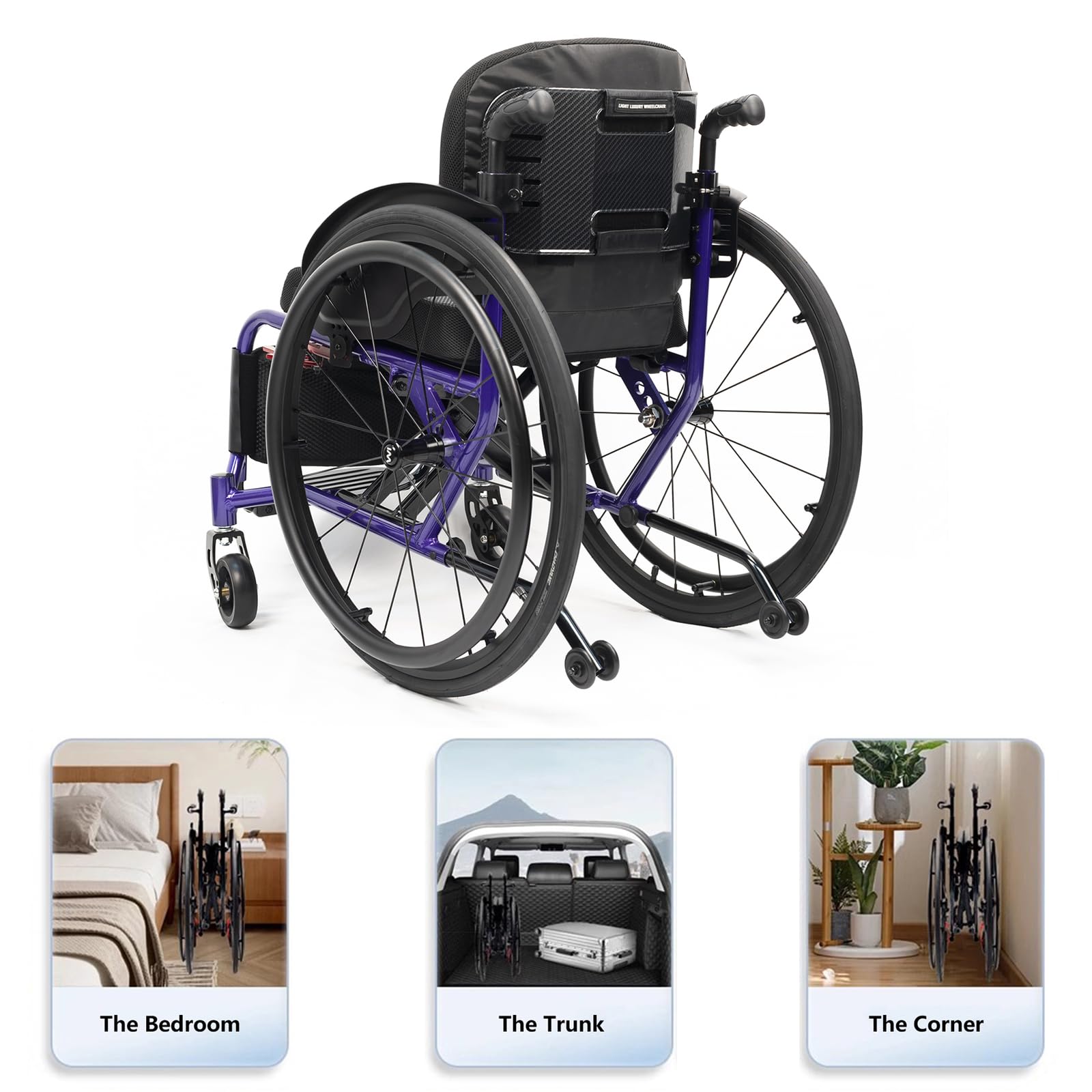 Silla De Ruedas De Transporte Portátil,silla De Ruedas Deportiva Ultraligera Plegable Todo Terreno,sillas De Ruedas Deportivas Y De Ocio,silla De Ruedas Manual De Aleación De Aluminio Autopropulsada(S