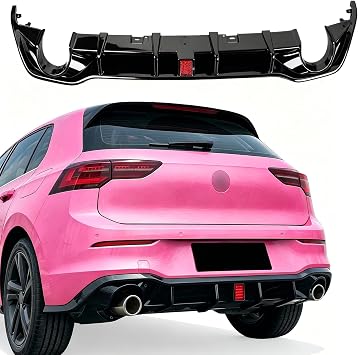 Rear Bumper Diffuser Lip Splitter W/LED for VW Golf MK8 Rline GTI 2020-2026