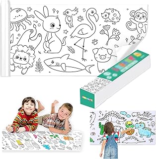 Childrens Drawing Roll, Coloring Paper Roll for Kids, 118x11.8 Inch Drawing Roll Paper DIY Painting Drawing Color Filling Papers, Art Paper Roll for Kids, Christmas Coloring Tablecloth for Kids