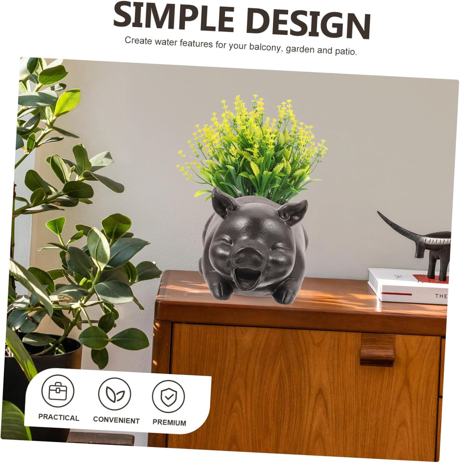 Traditional Chinese Garden Ceramic Water Filter Pig Decorative Waterfall Fountain for Yard