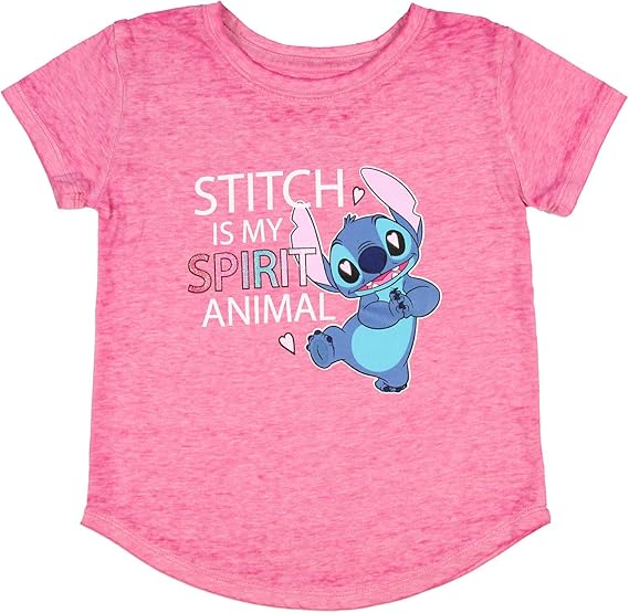 Amazon Co Jp Disney Lilo And Stitch 幼児 女の子用 Stitch Is My Spirit Animal Burnout Tシャツ Us サイズ 5t カラー ピンク Clothing Accessories