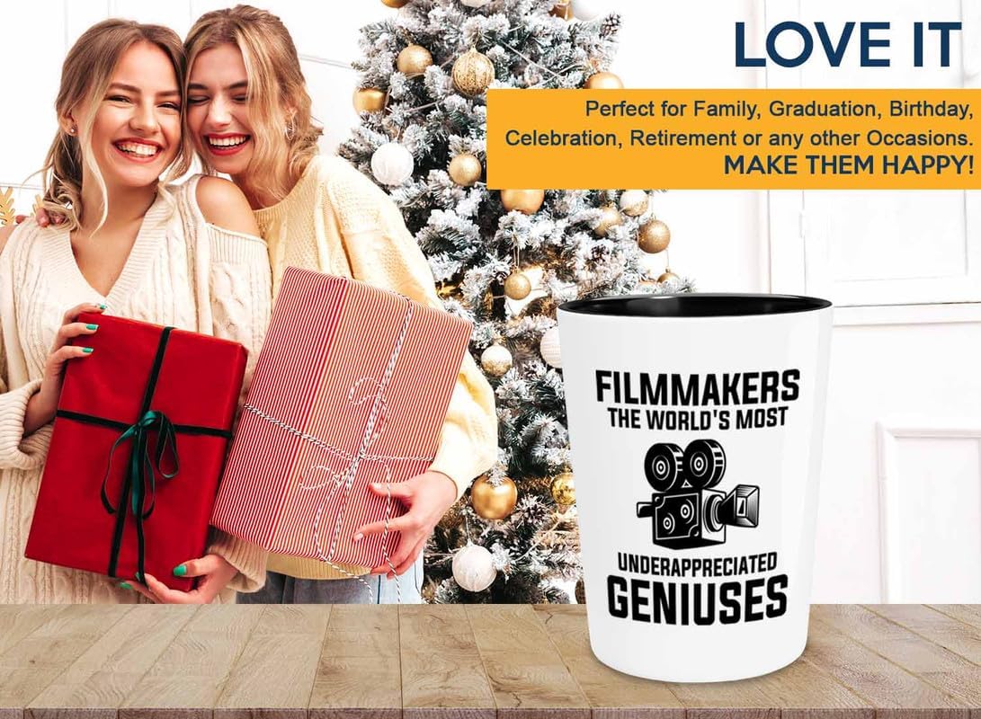 Filmmaker Shot Glass 1.5oz - Filmmakers The world's - Filmmaker Gifts Camera Lens Cut Prop Director Movie Film Scriptwriter