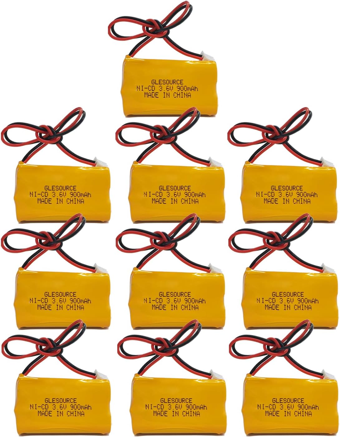 3.6V 900mAh AA Ni-Cd Exit Sign Emergency Light Battery, Replacement for Dantona CUSTOM-318 OSA230, Unitech LEDR-1 6200RP, Lowes 253799, Exitronix 10010037 (10 Pack)