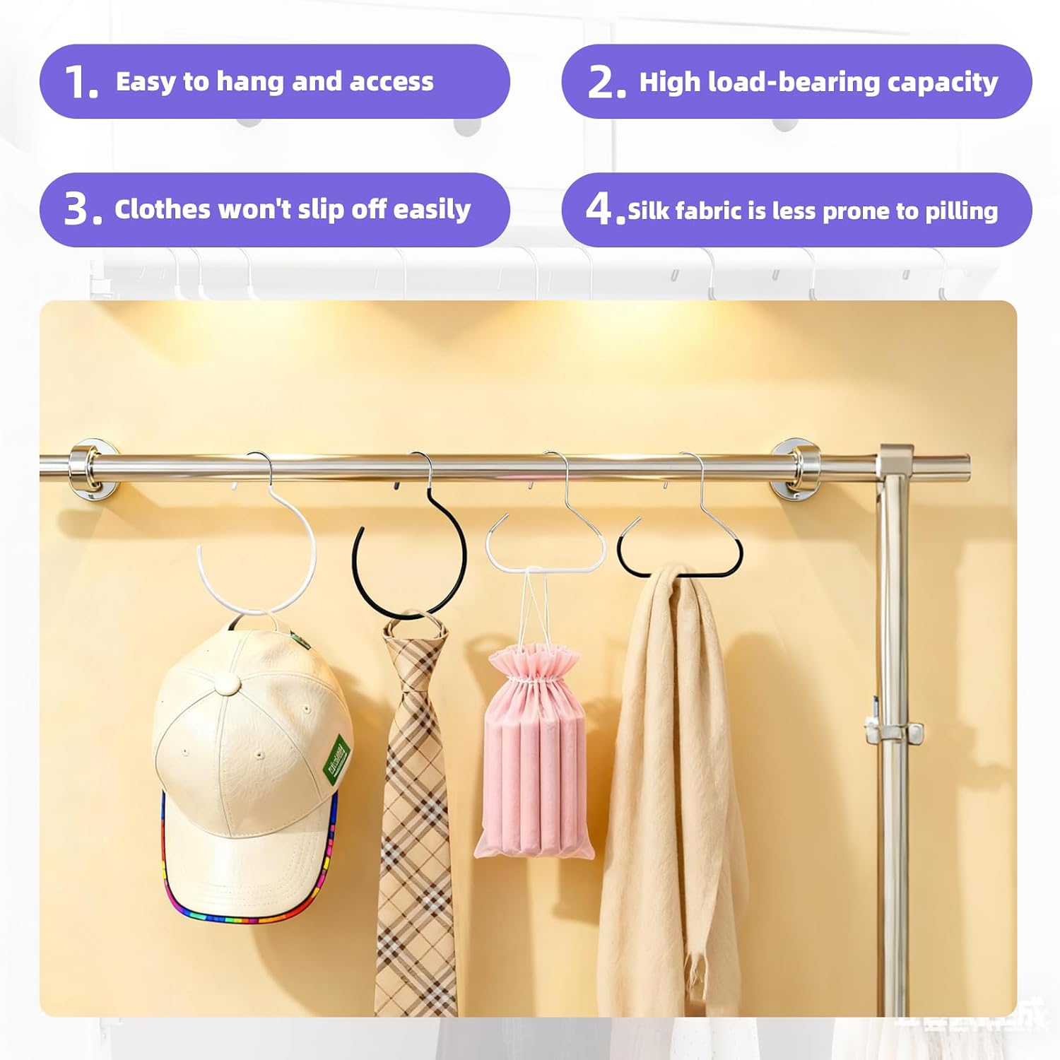 20 Pcs Scarf Ring Hangers, Black and White