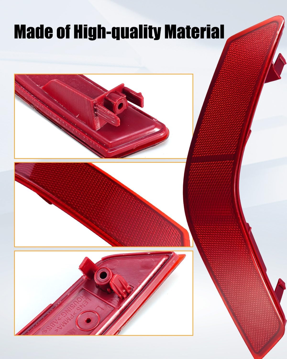 Rear Bumper Reflector Fit for Nissan Rogue 2017 2018 2019 2020 Replace 26565-6FV0B 265606FV0B, Red Back Reflectors, Left and Right Side, 2Pcs
