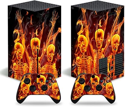 Xbox Series X Stickers Full Body Vinyl Skin Decal Protective Cover for Microsoft Xbox Series X Console and Controllers Series X disc Skull