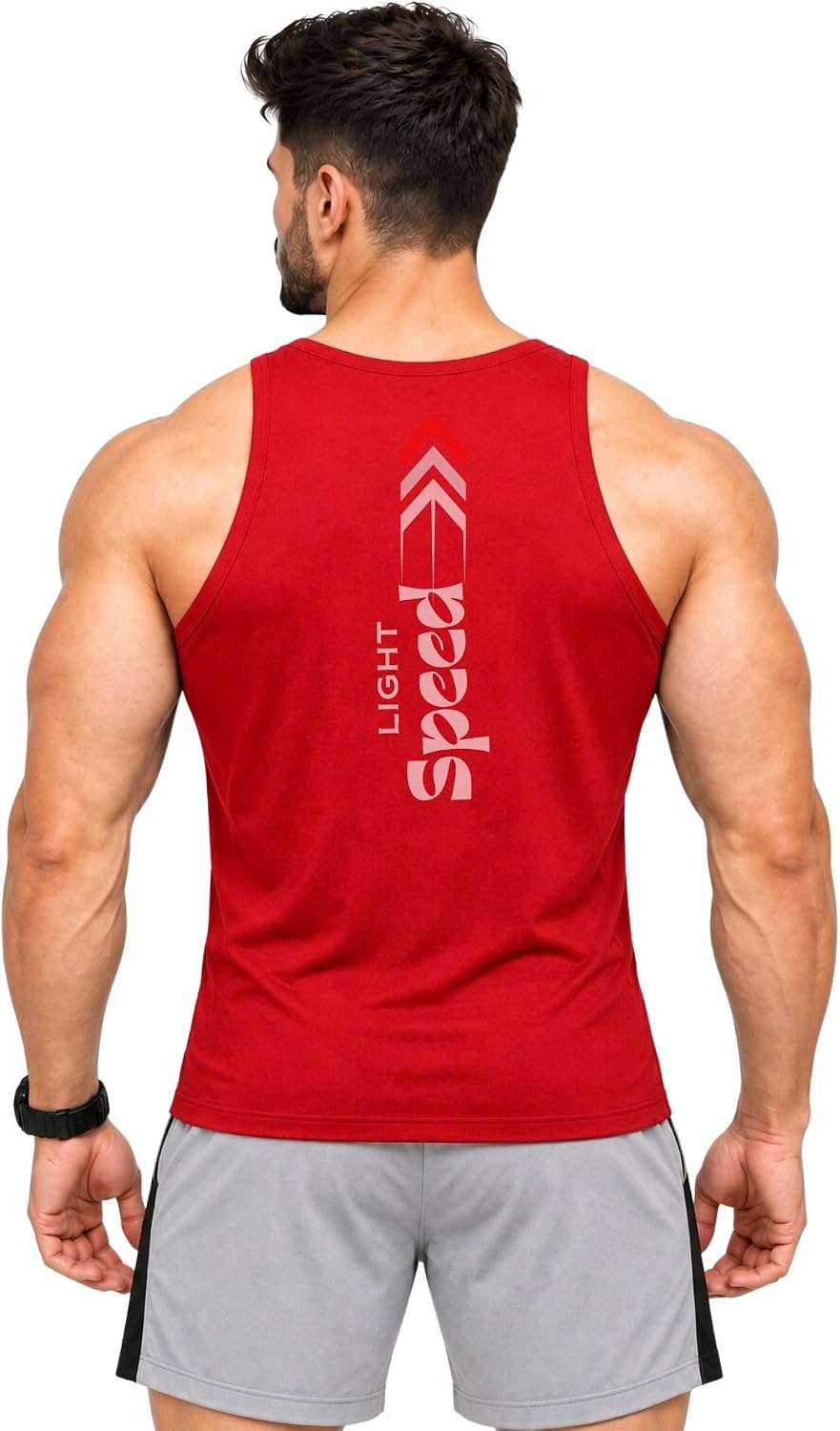 3Colours RGB Men's Sleeveless Gym Tank Top – Activewear Vest for Workout, Fitness & Leisure | Regular Fit-Arrow LI8 Speed