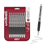 uniball™ 207 Gel Pens, Black Ink, 0.7mm Medium Point, Retractable, 8 Count – view 1