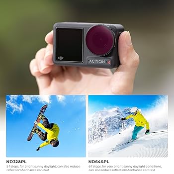 DJI Osmo Action 3 とK&amp;F ND4&amp;PLフィルターセット Amazon | K&F Concept DJI Osmo Action 3専用フィルターセット