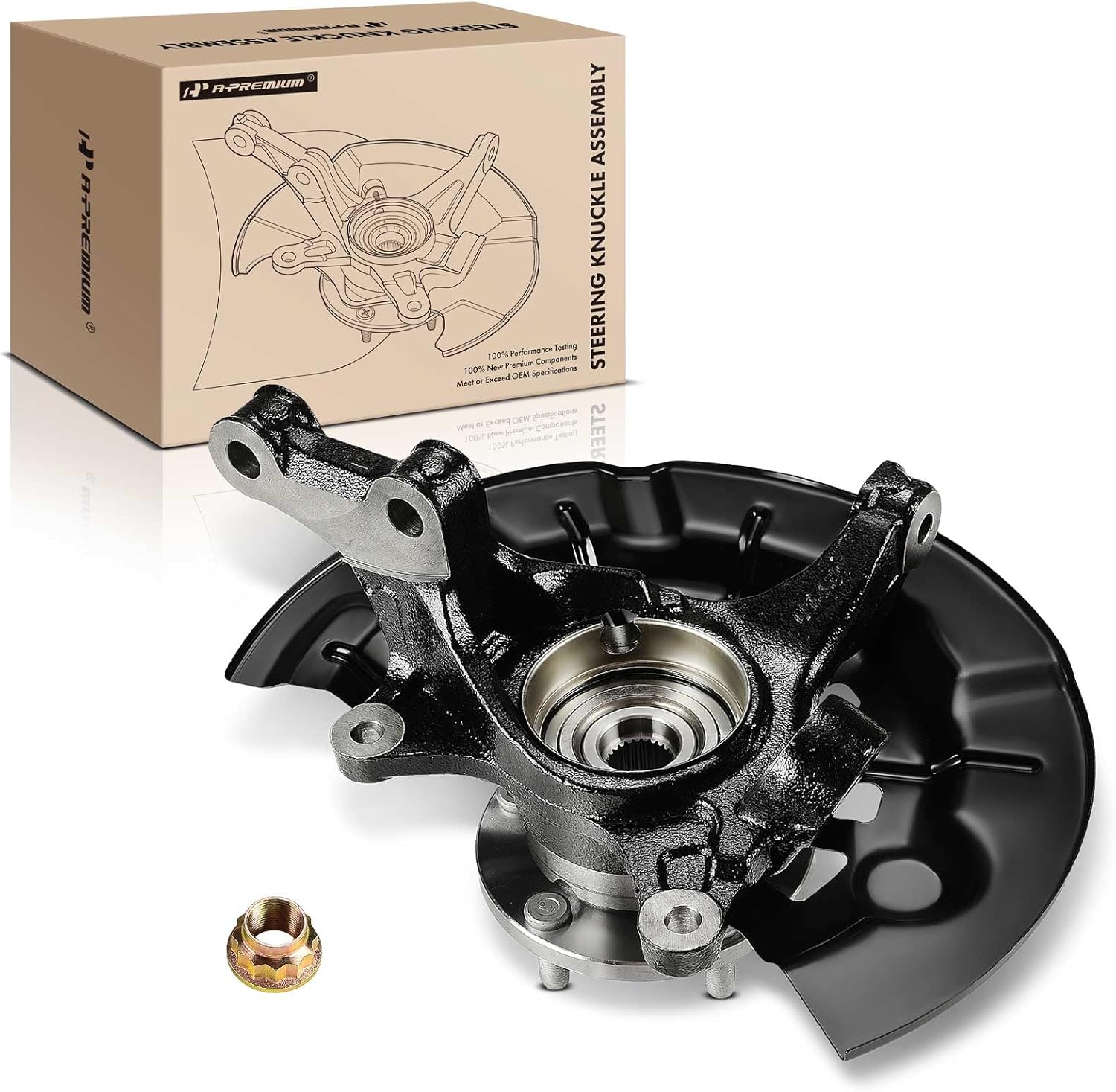 A-Premium Front Right Steering Knuckle & Wheel Bearing Hub Assembly Compatible with Toyota Camry 2012-2017 (SE, XSE, SE Sport & Special Edition Submodel), L4 2.5L Only, Sedan, Passenger Side