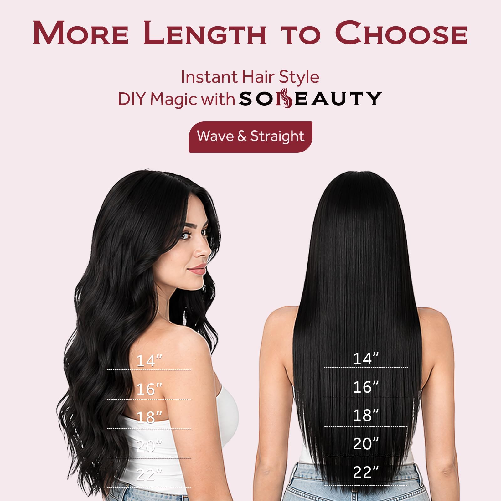 Echthaar Clip In Extensions Schwarz #1, Natürliches Volumen 50cm | 120g 7Pcs Tiefschwarz Echthaare mit Unsichtbare Klipps für Volle Kopfabdeckung