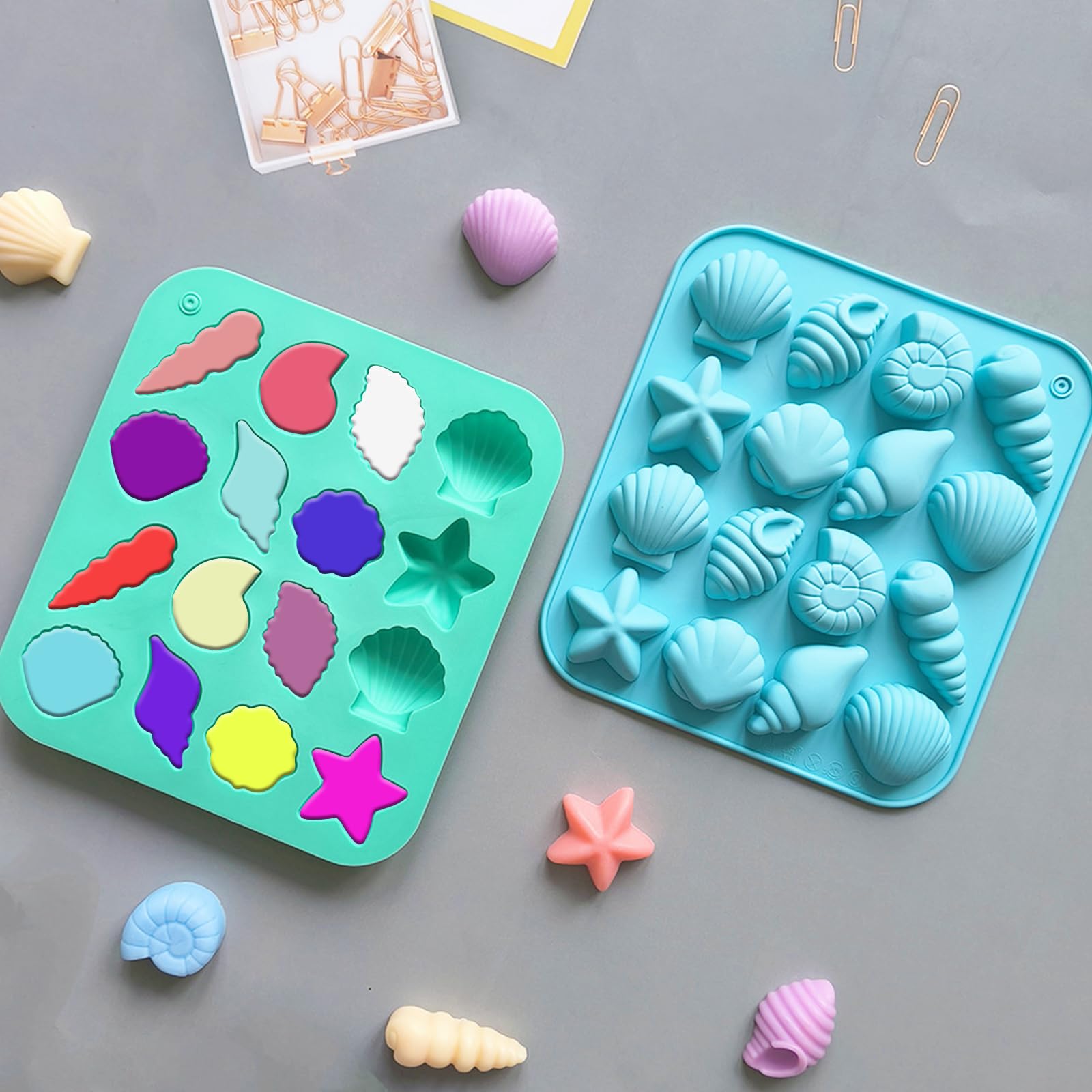 3 Pcs Chocolate Seashell Mold, Ocean Themed Seashell Silica Gel Mold Suitable for Craft Baking, Chocolate Candy Resin and Soap Making, DIY Home Decoration and Gift Making Projects(Three Colors) - Image 4