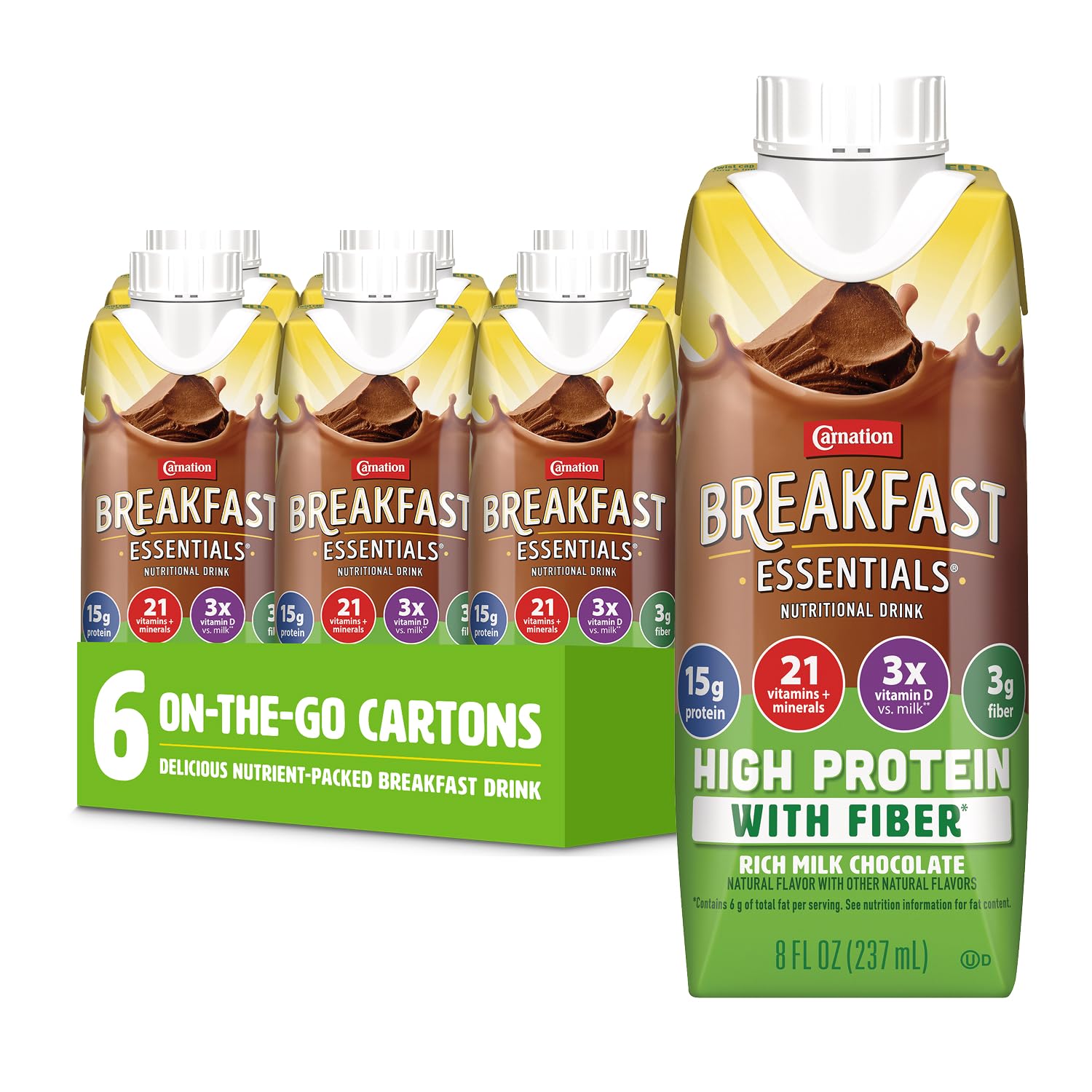 High Protein Ready-to-Drink, Rich Milk Chocolate, 8 FL OZ Bottle (Pack of 6)